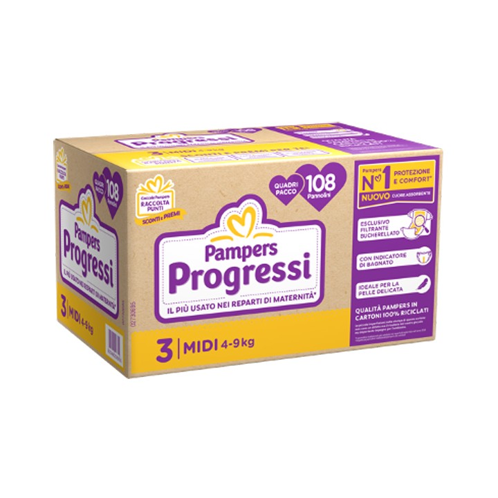 PAMPERS QU PROG MIDI 108PZ