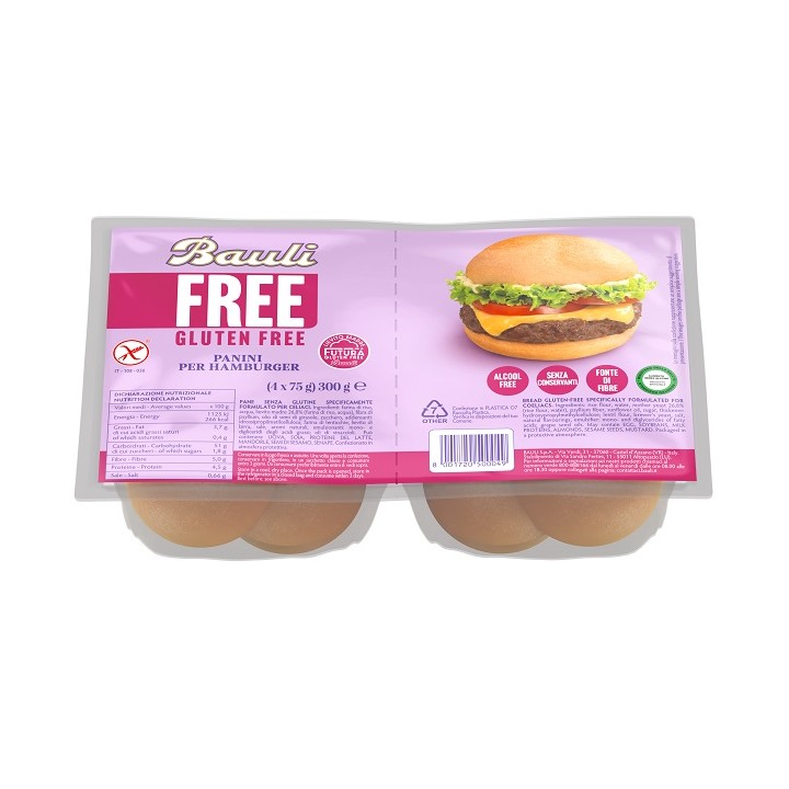 BAULI FREE PANINI HAMBURGER 4P