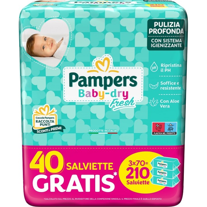 PAMPERS BABY DRY 210SALV