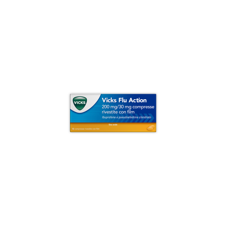VICKS FLU ACTION*12CPR200+30MG