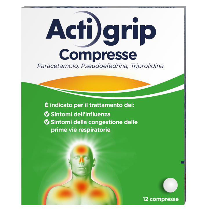 ACTIGRIP*12CPR 2,5+60+500MG