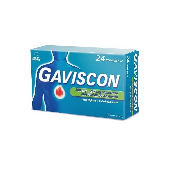GAVISCON*24CPR MENTA 500+267MG
