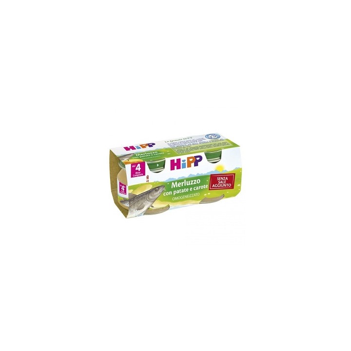 HIPP OMOG MERLUZ/CAR/PAT 2X80G