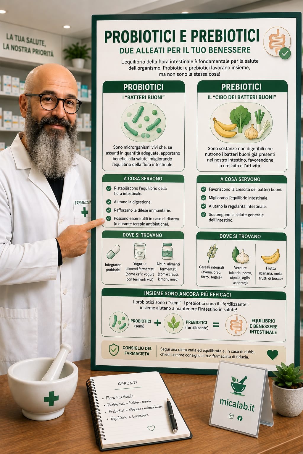 PROBIOTICI E PREBIOTICI: NON SONO LA STESSA COSA